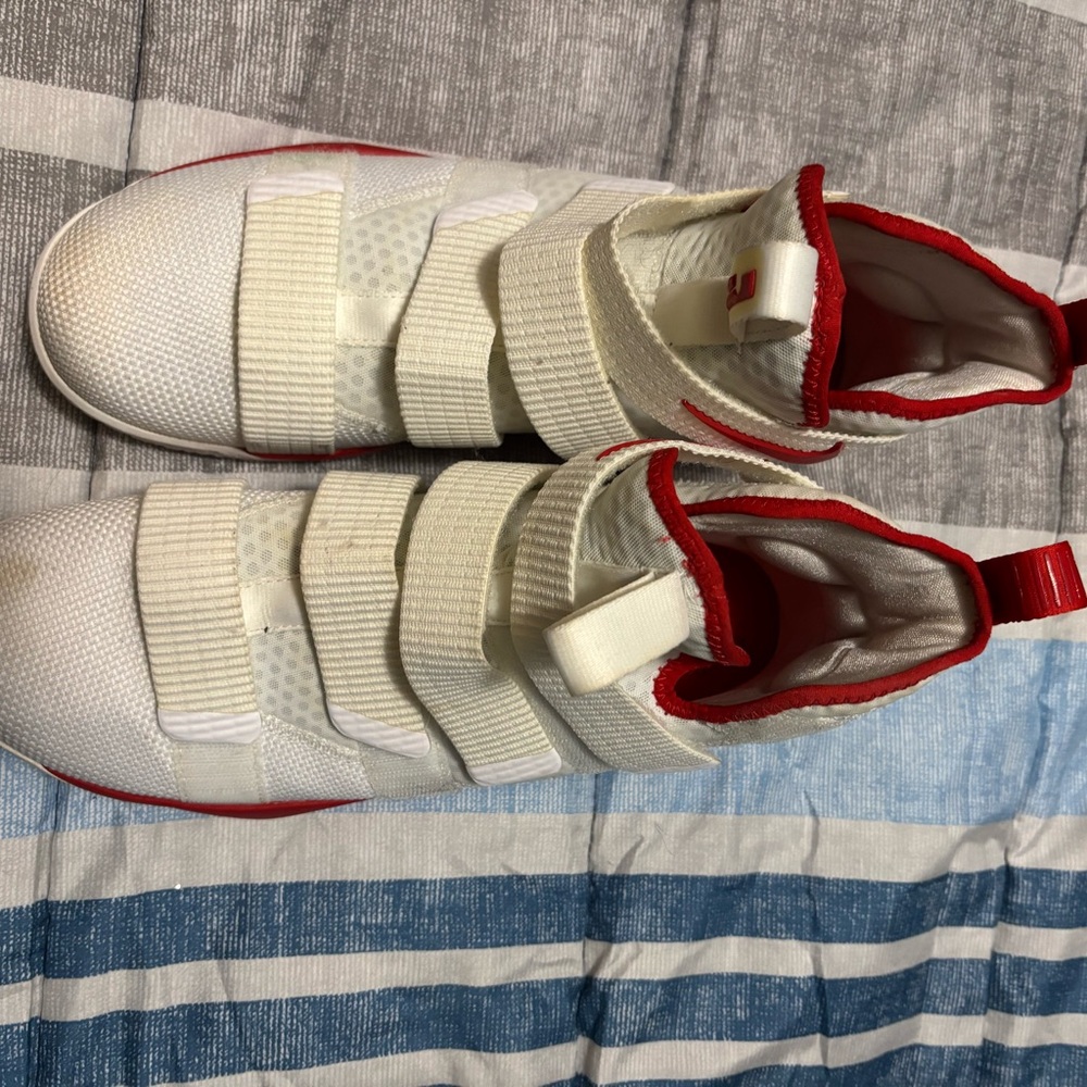 Nike White and Red Athletic Shoes
